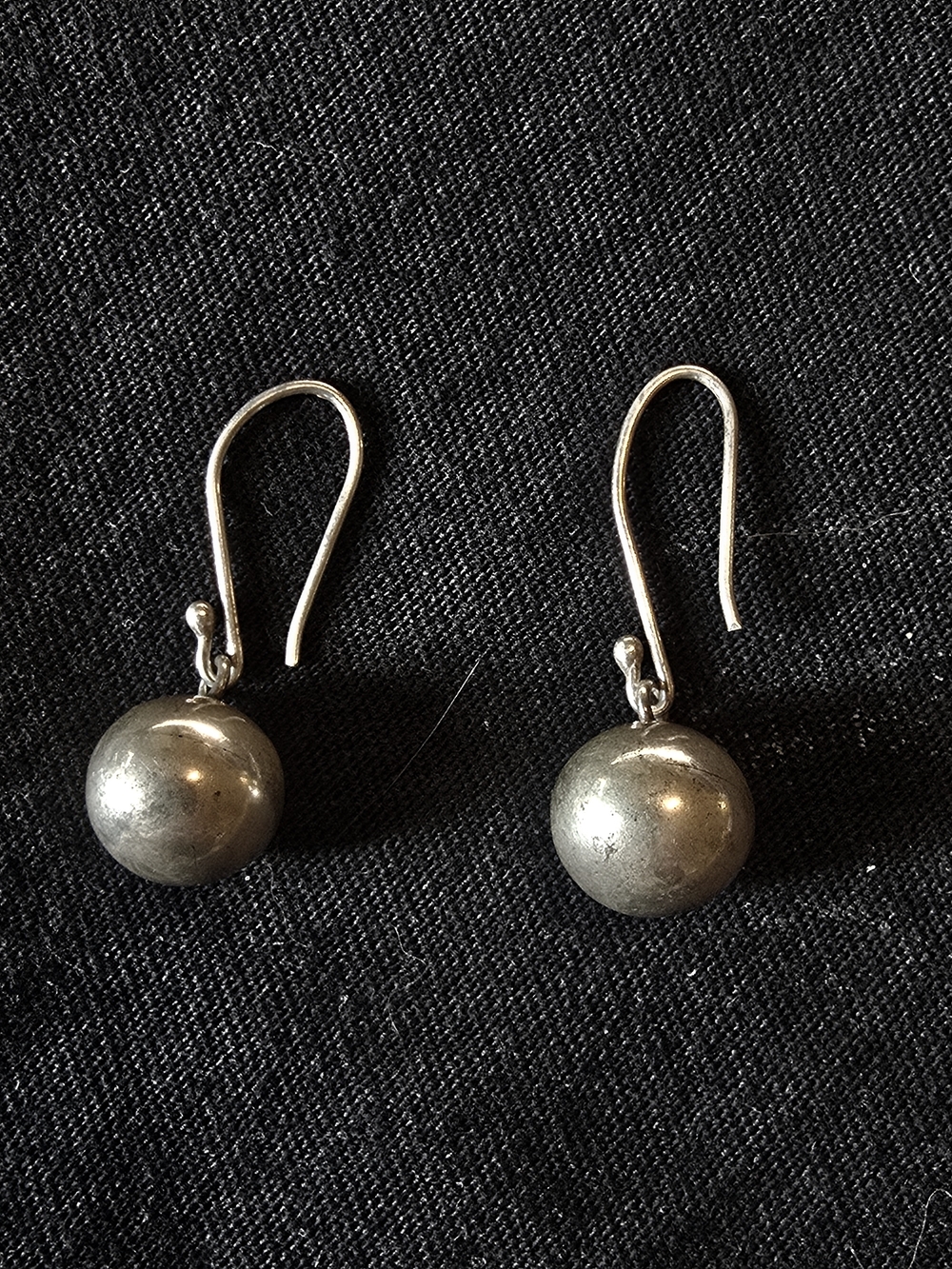 Sterling Silver Ball Drop Earrings - Gray